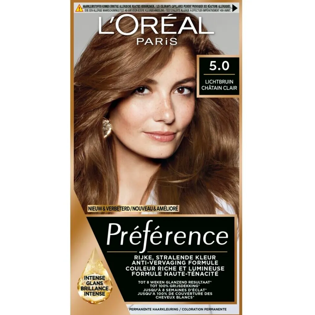 Preference Haarverf>L'Oréal Paris Préférence 5 Lichtbruin Permanente Haarkleuring