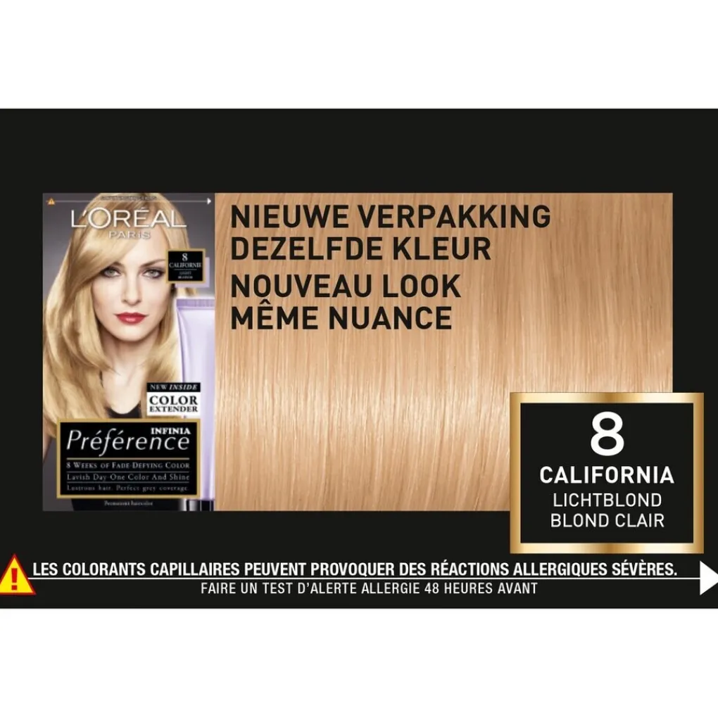 Preference Haarverf>L'Oréal Paris Préférence 8 Lichtblond Permanente Haarkleuring