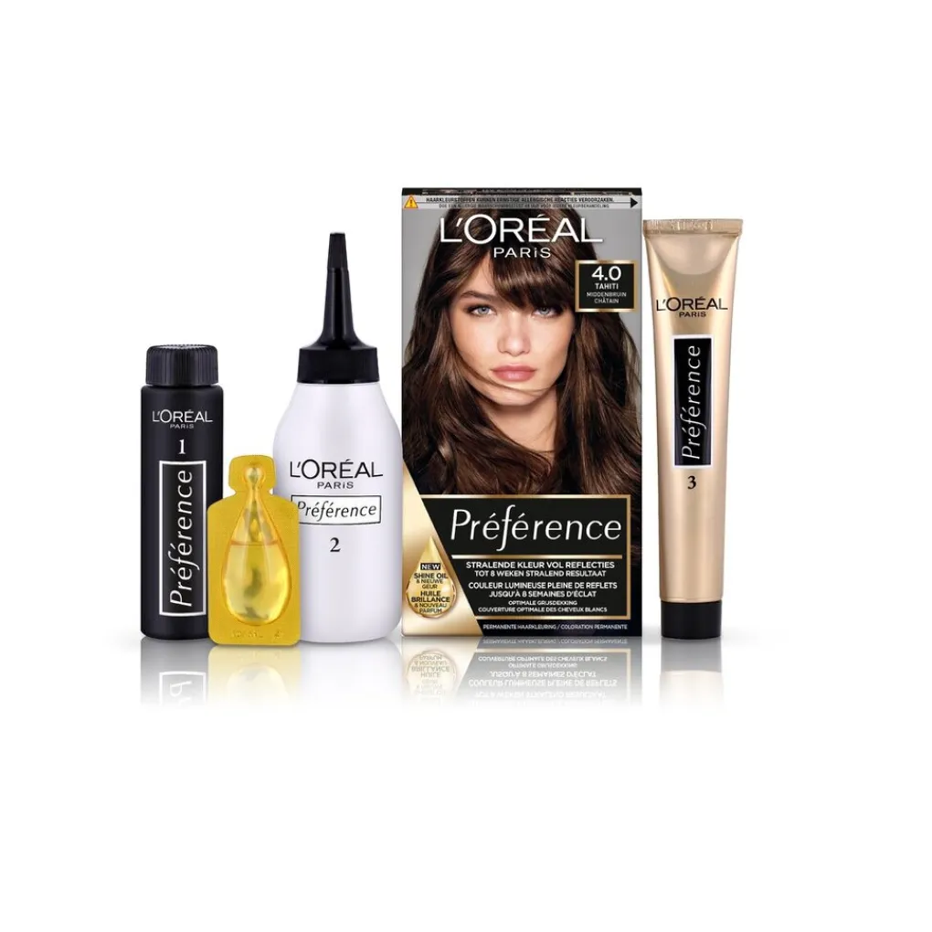 Preference Haarverf>L'Oréal Paris Préférence 4 Middenbruin Permanente Haarkleuring