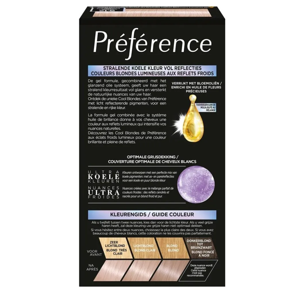 Preference Haarverf>L'Oréal Paris Préférence Cool Blondes 9.12 Zeer Licht As Beigeblond Permanente Haarkleuring