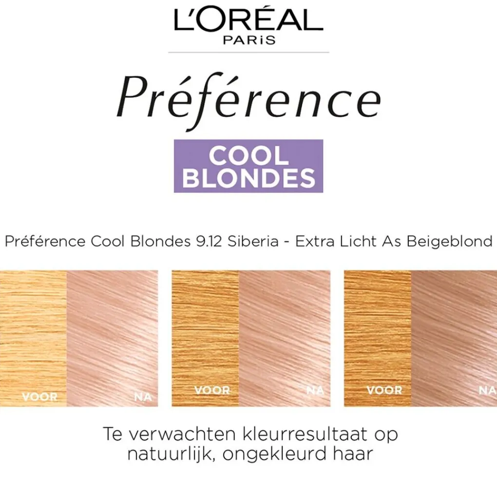 Preference Haarverf>L'Oréal Paris Préférence Cool Blondes 9.12 Zeer Licht As Beigeblond Permanente Haarkleuring
