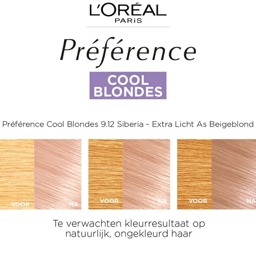 Preference Haarverf>L'Oréal Paris Préférence Cool Blondes 9.12 Zeer Licht As Beigeblond Permanente Haarkleuring