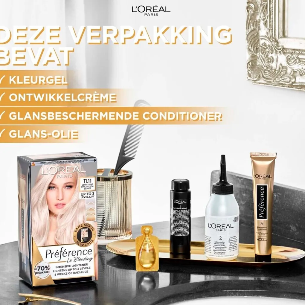 Preference Haarverf>L'Oréal Paris Préférence Le Blonding 11.11 Ultra Licht Asblond Permanente Haarkleuring