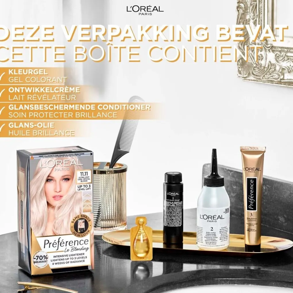 Preference Haarverf>L'Oréal Paris Préférence Le Blonding 11.11 Ultra Licht Asblond Permanente Haarkleuring