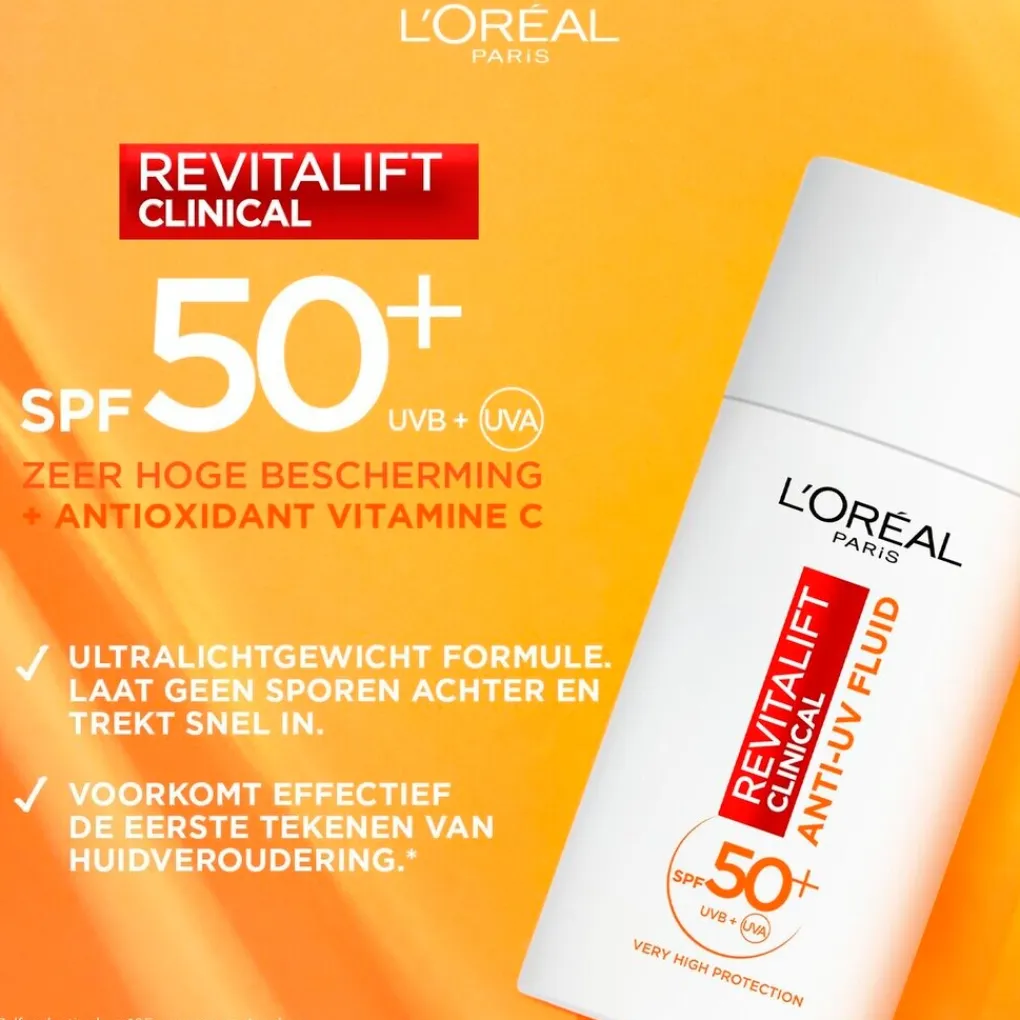 L'Oreal Paris Dagcreme>L’Oréal Paris Revitalift Clinical SPF50+ Vitamine C Anti-UV Fluid