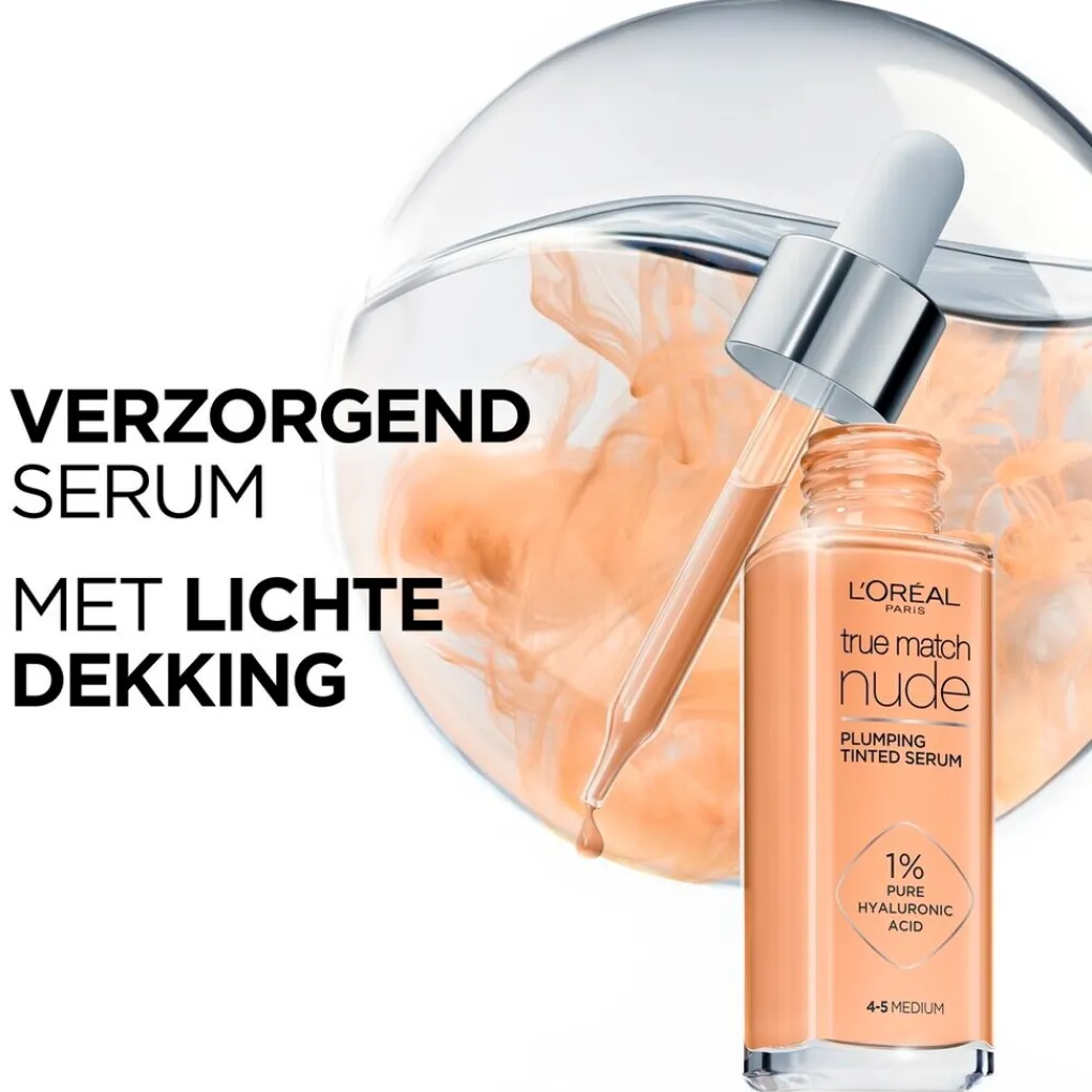 L'Oreal Foundation>L'Oréal Paris True Match Nude 7-8 Tan Deep Plumping Tinted Serum