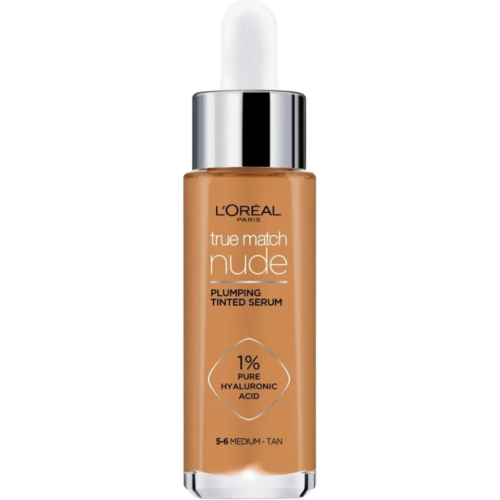 L'Oreal Foundation>L'Oréal Paris True Match Nude 5-6 Medium Tan Plumping Tinted Serum