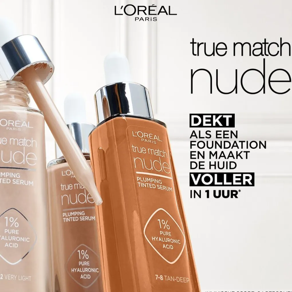 L'Oreal Foundation>L'Oréal Paris True Match Nude 5-6 Medium Tan Plumping Tinted Serum