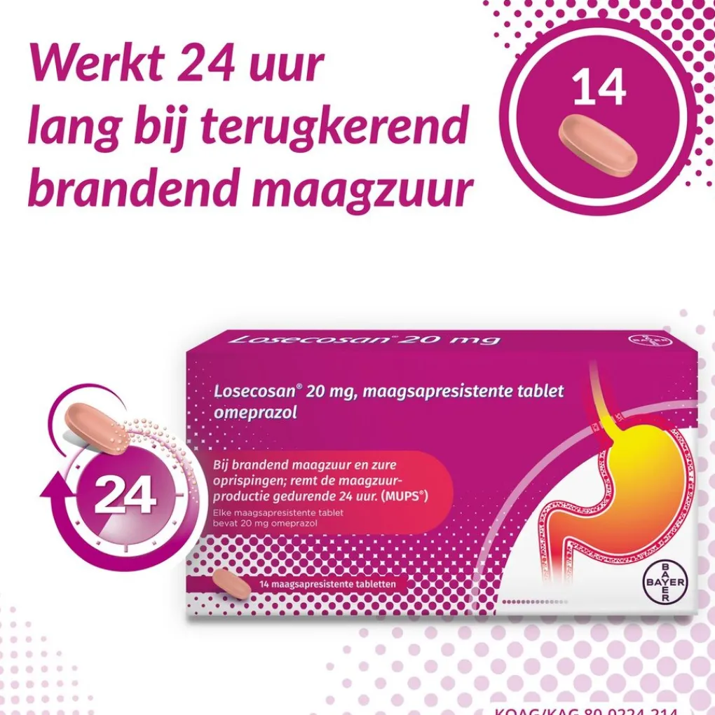 Losecosan Maag- En Of Darm>Maagsapresistente Tabletten