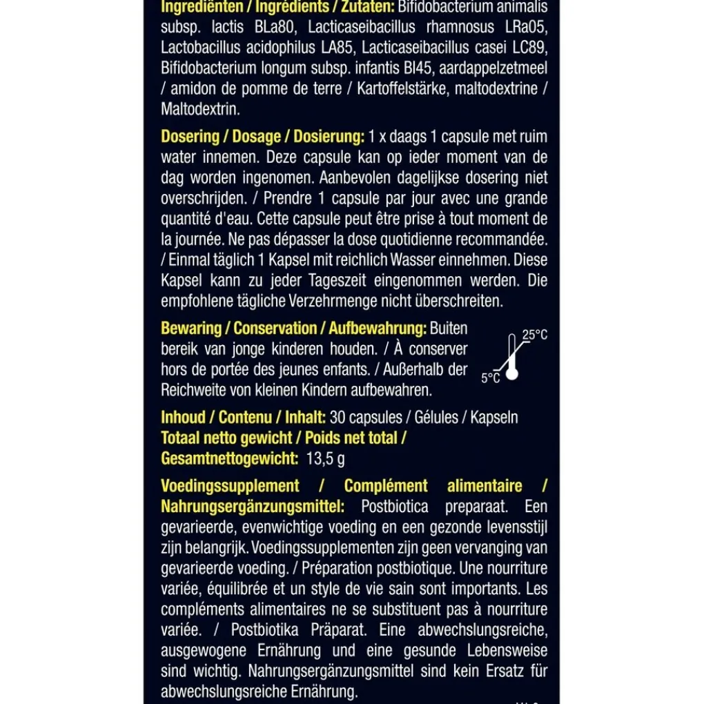 Lucovitaal Bacteriestammen>Bioticomel Puur Postbiotica Capsules