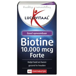 Lucovitaal Beautysupplementen>Biotine Forte 10.000mcg Zuigtabletten