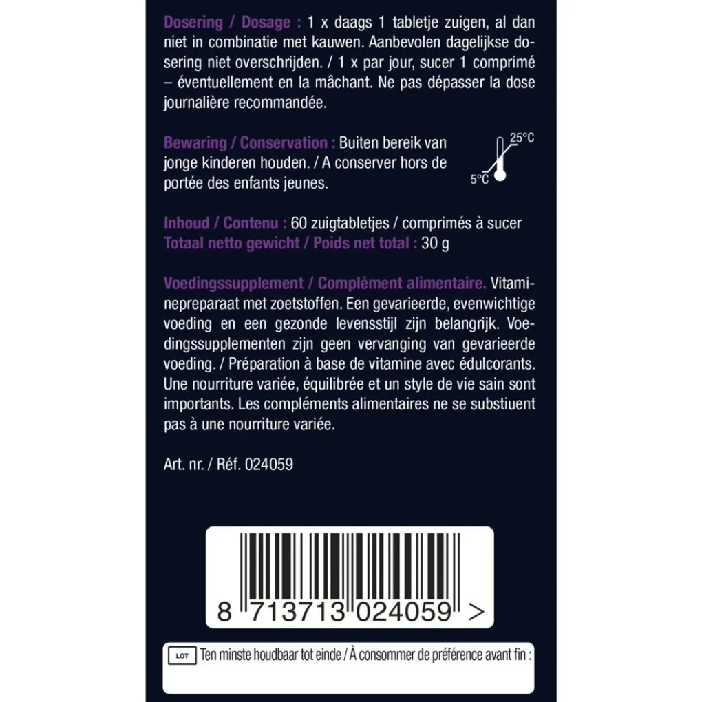 Lucovitaal Beautysupplementen>Biotine Forte 10.000mcg Zuigtabletten