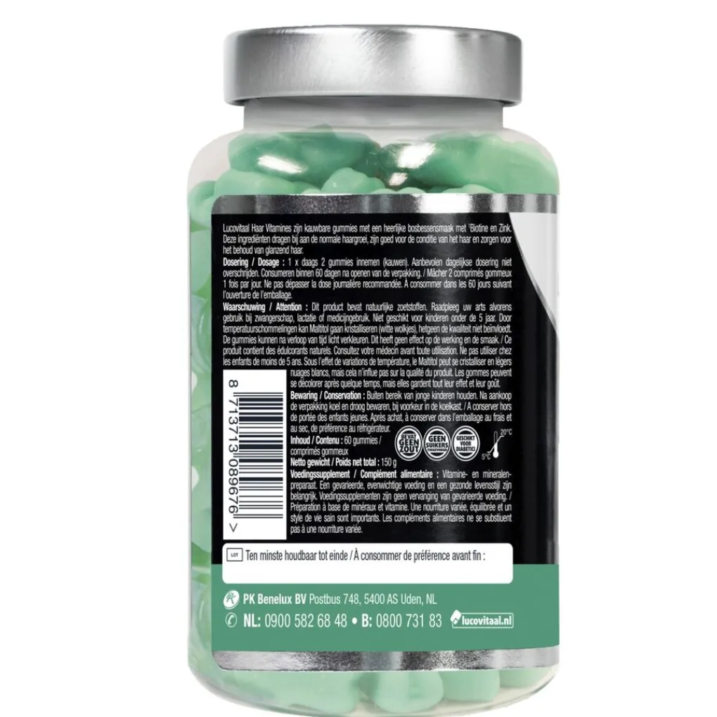 Lucovitaal Beautysupplementen>Haar Vitamine Gummies