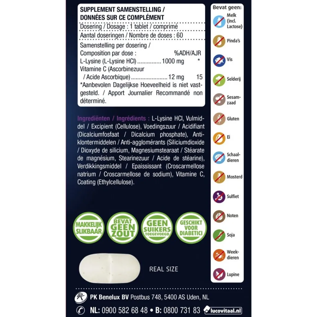 Lucovitaal Overige Supplementen>L-Lysine Tabletten