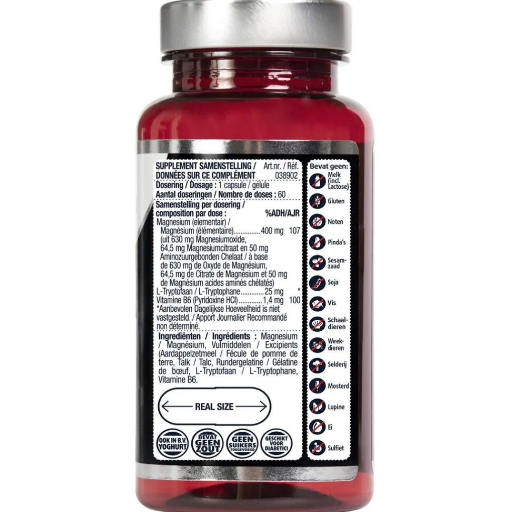 Lucovitaal Mineralen>Magnesium 400 B6/L-Tryptofaan Capsules