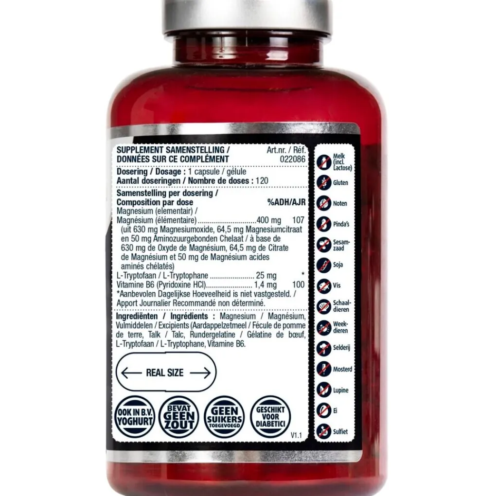 Lucovitaal Mineralen>Magnesium 400 met Vitamine B6 & L-Tryptofaan Capsules