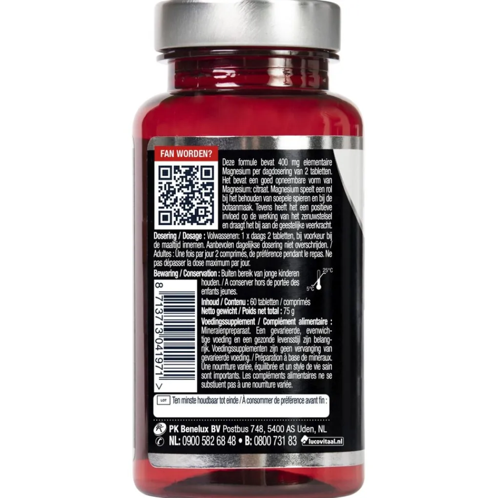 Lucovitaal Mineralen>Magnesium Citraat 400mg Tabletten