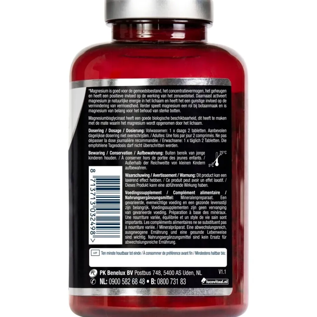 Lucovitaal Mineralen>Magnesium 375mg Bisglycinaat Tabletten