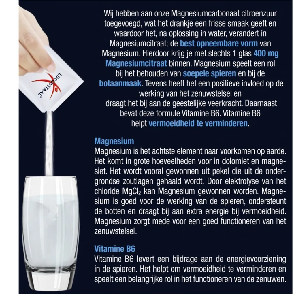 Lucovitaal Mineralen>Magnesium 400mg Forte Sachets