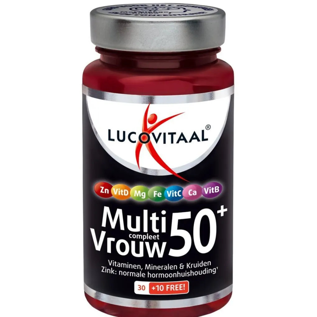 Lucovitaal Weerstand En Of Energie|Vitamines>Multi Vrouw 50+ Cognitief Tabletten