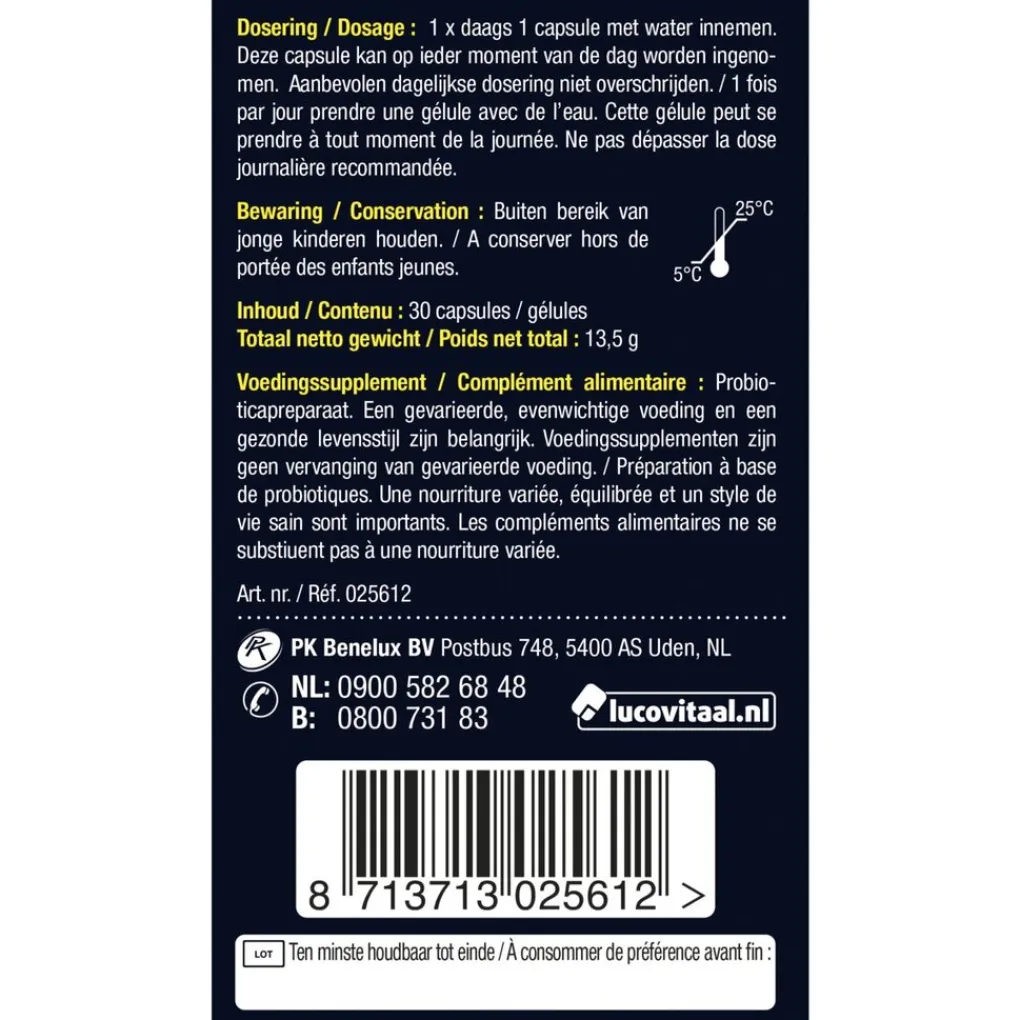 Lucovitaal Bacteriestammen>Pre & Pro Biotica Capsules