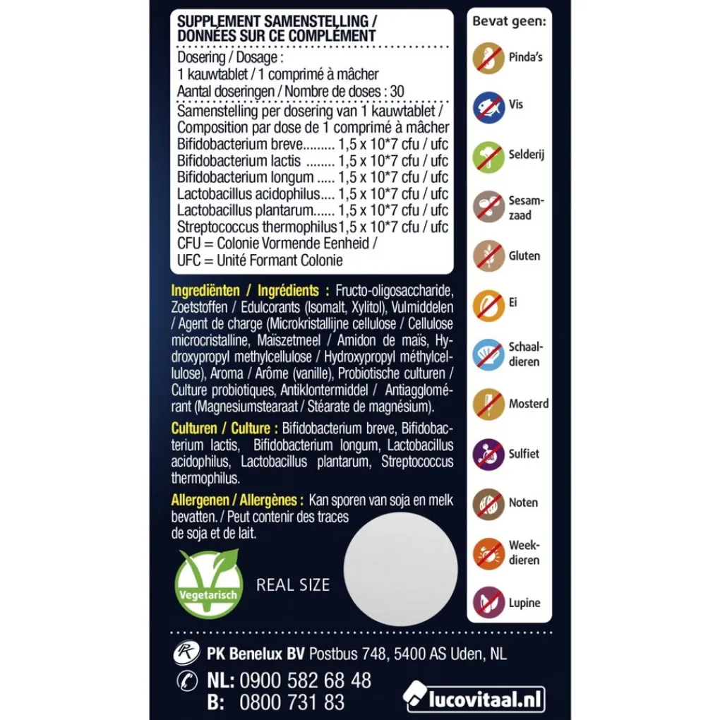 Lucovitaal Bacteriestammen>Probiotica Mix Van Zes Bacteriële Stammen