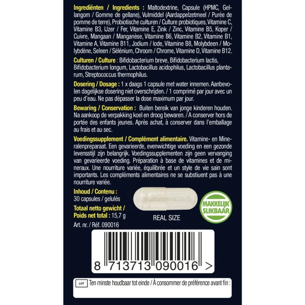 Lucovitaal Bacteriestammen>Probiotica Vitaminen & Mineralen Complex Capsules