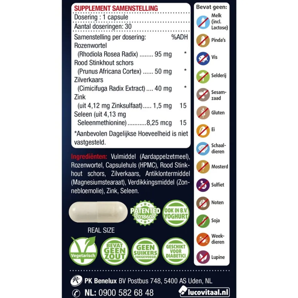 Lucovitaal Prostaatsupplementen>Prostaat Potentie & Urinewegen Capsules