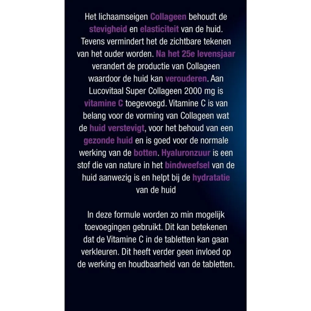 Lucovitaal Collageensupplementen|Beautysupplementen>Super Collageen 2000mg Tabletten