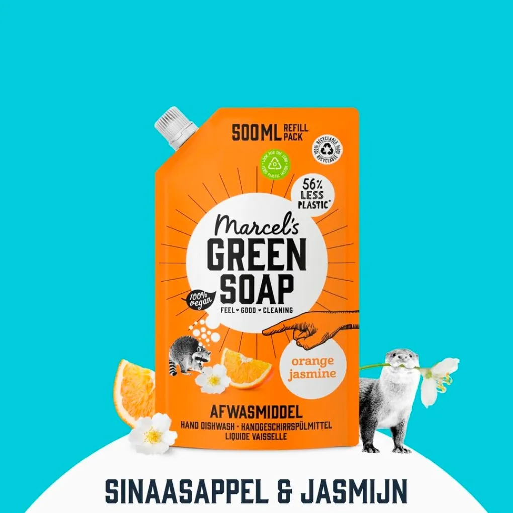 Marcel's Green Soap Afwasmiddel>Orange & Jasmine Afwasmiddel Navulling