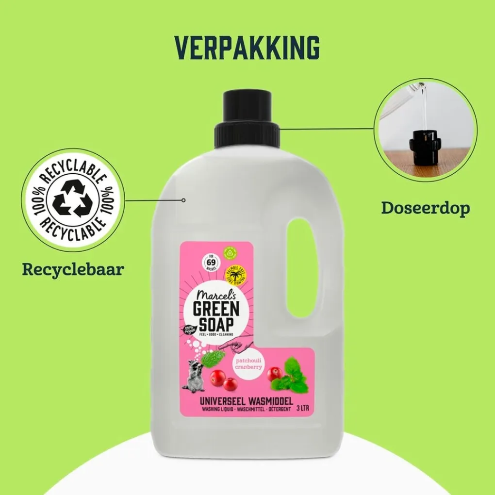 Marcel's Green Soap Wasmiddel>Patchouli Cranberry Universeel Wasmiddel