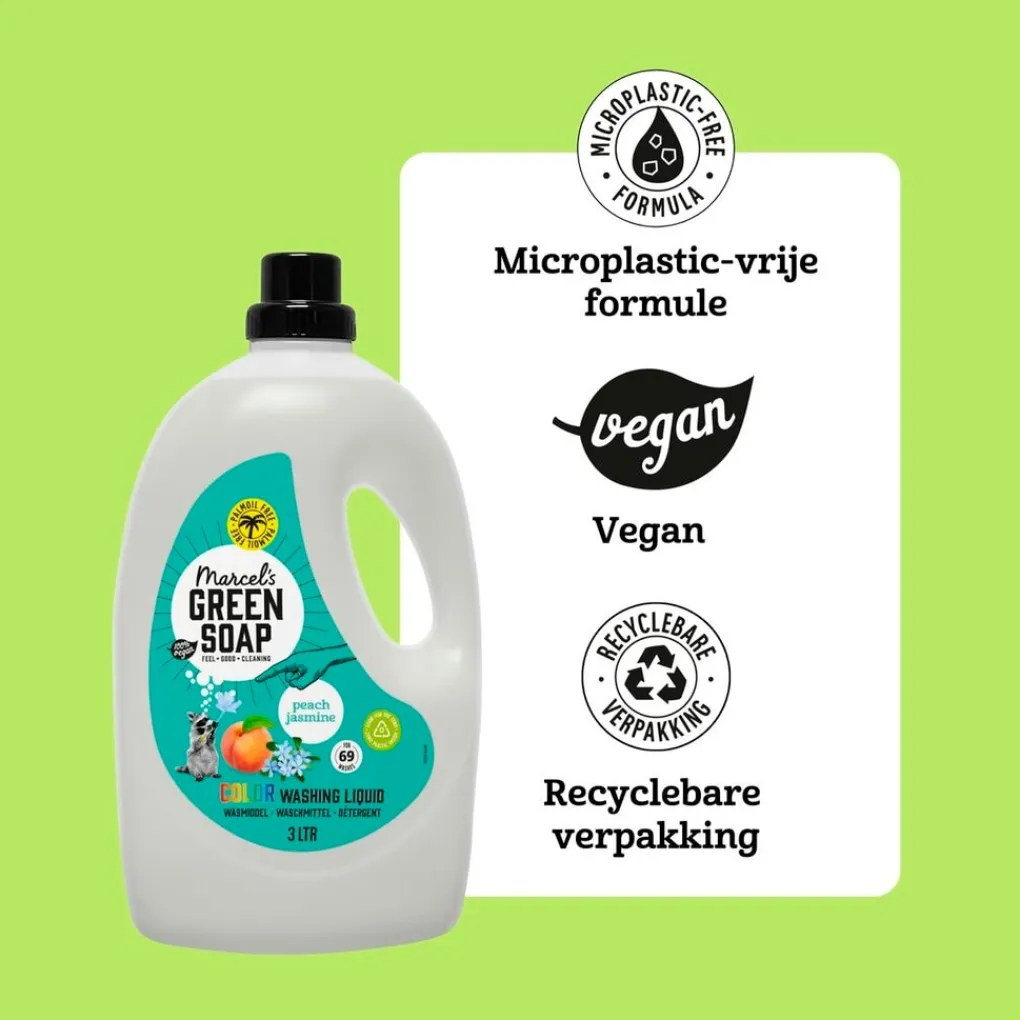 Marcel's Green Soap Wasmiddel>Perzik & Jasmijn Color Wasmiddel