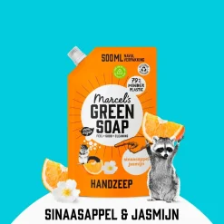 Marcel's Green Soap Handzeep Navulling|Handzeep>Sinaasappel & Jasmijn Handzeep Navulling