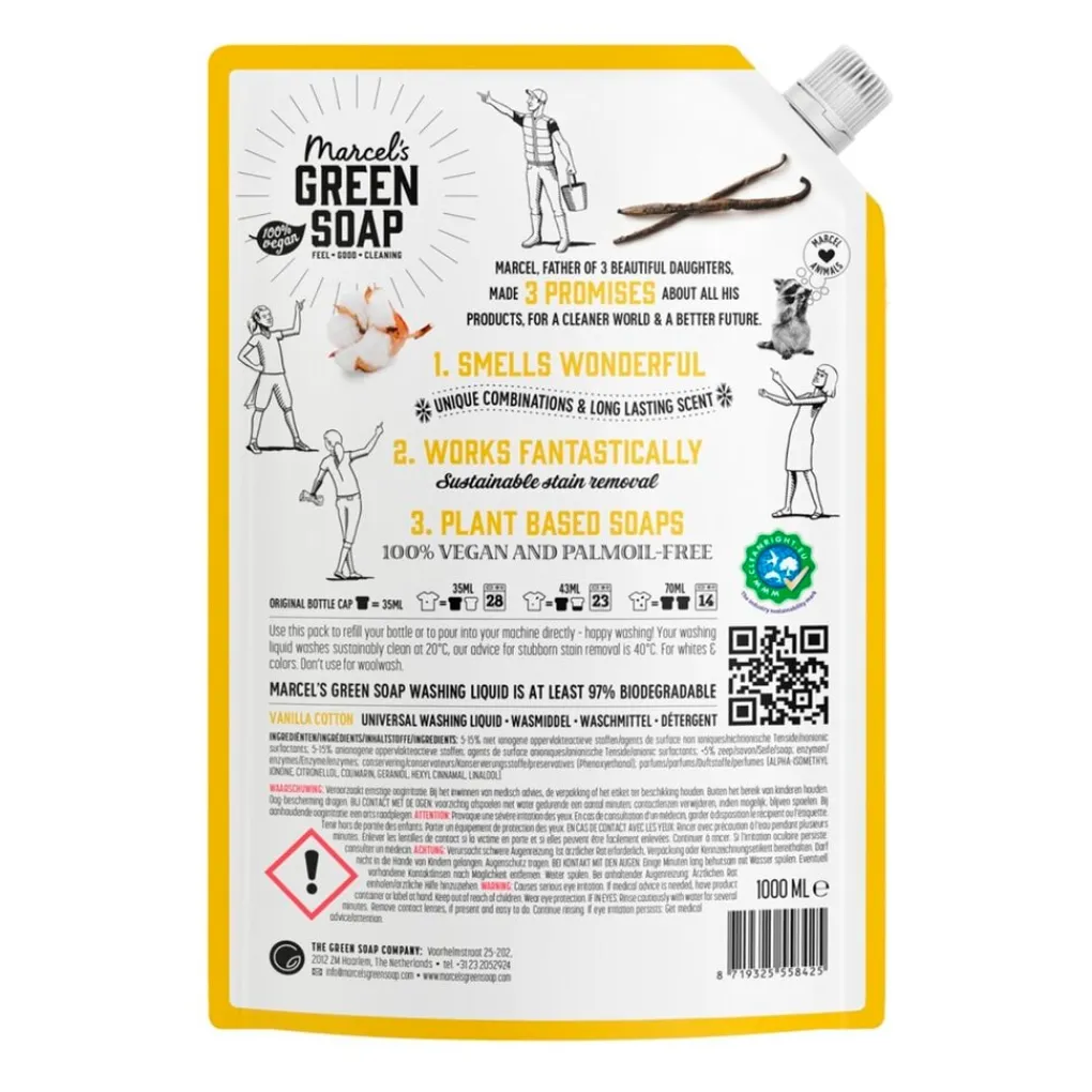 Marcel's Green Soap Wasmiddel>Vanille & Katoen Universeel Wasmiddel Navulling
