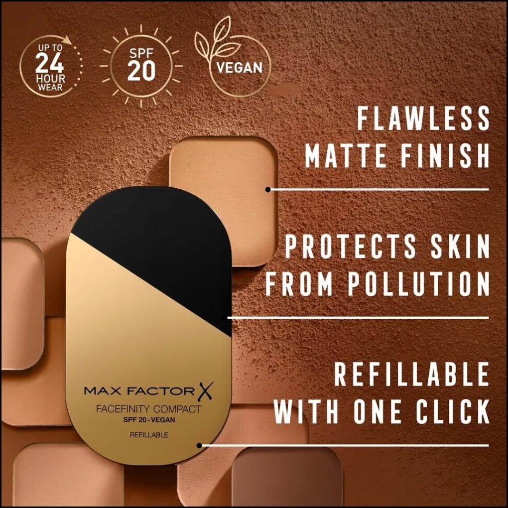 Max Factor Foundation>Facefinity 008 Toffee Compact Foundation