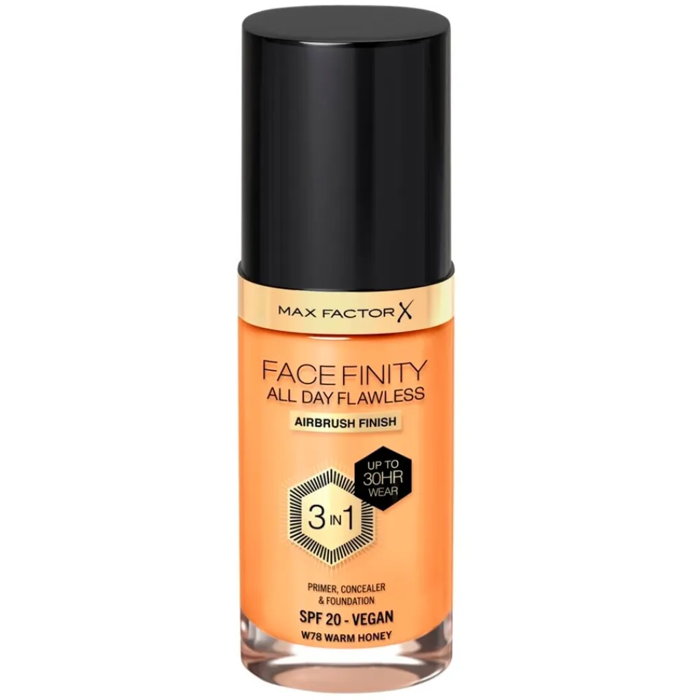 Max Factor Foundation>Facefinity All Day Flawless W78 Warm Honey Foundation