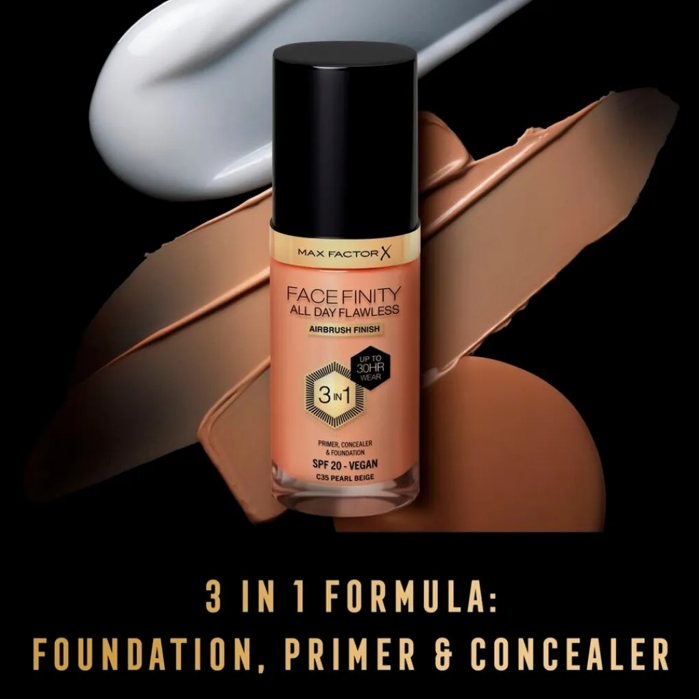 Max Factor Foundation>Facefinity All Day Flawless C35 Pearl Beige Foundation