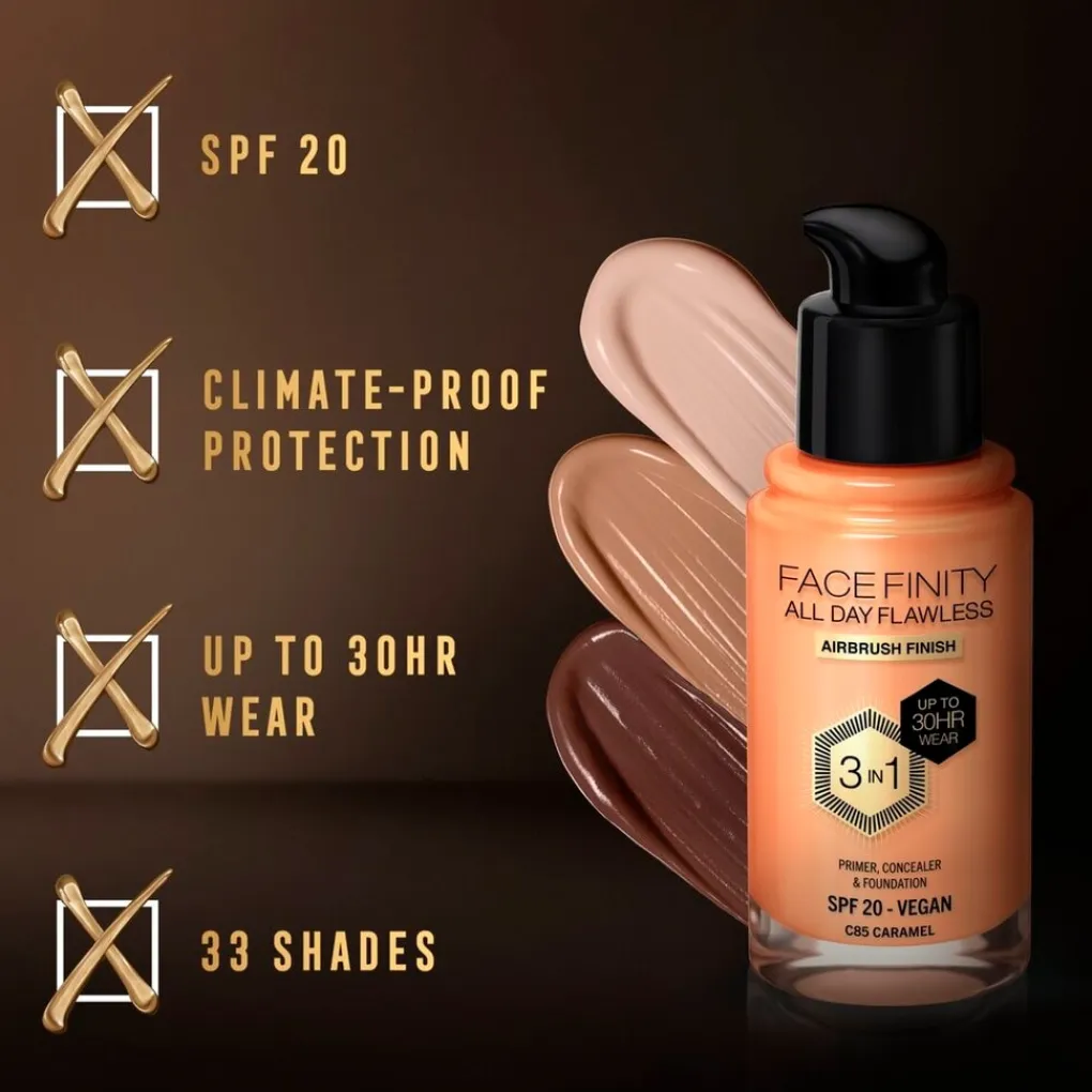 Max Factor Foundation>Facefinity All Day Flawless C85 Caramel Foundation