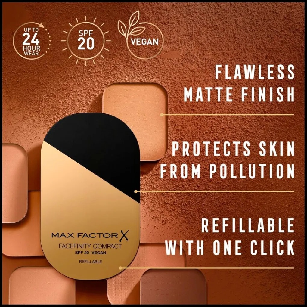 Max Factor Foundation>Facefinity Compact 008 Toffee Refill Foundation