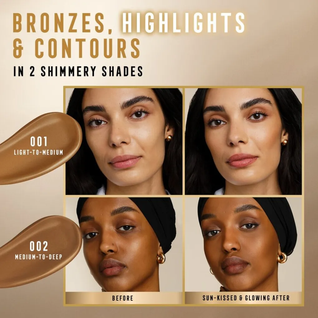 Max Factor Bronzer>Miracle 002 Medium-to-Deep Pure Golden Glow Bronzer
