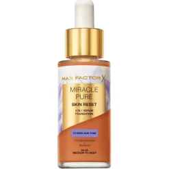 Max Factor Foundation>Miracle Pure Skin Reset 85-90 Medium to Deep 2-in-1 Serum Foundation