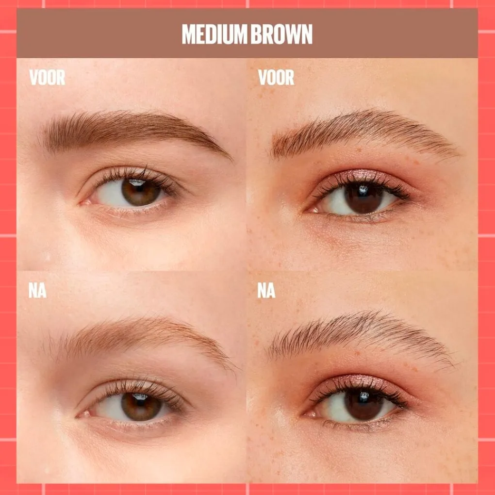 Maybelline Wenkbrauw Make-Up>New York Build-A-Brow 257 Medium Brown Wenkbrauwpotlood en -Gel