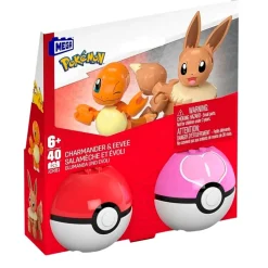Pokemon Speelfiguren En Speelsets>Mega Pokémon Charmander & Eevee Poké Ball