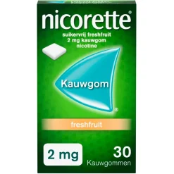 Nicorette Stoppen Met Roken>Fresh Fruit 2mg Suikervrije Kauwgom