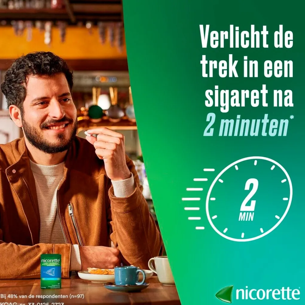 Nicorette Stoppen Met Roken>Nicotine Freshmint 4mg Suikervrije Zuigtabletten