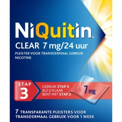 Niquitin Stoppen Met Roken>Clear Pleister Stap 3 - 7 mg - Nicotinepleister