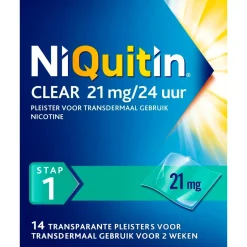 Niquitin Stoppen Met Roken>Clear Pleister Stap 1 - 21 mg - Nicotinepleister