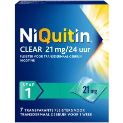 Niquitin Stoppen Met Roken>Clear Pleister Stap 1 - 21 mg - Nicotinepleister