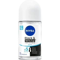 Nivea Deoroller>Black & White Invisible Pure Antitranspirant Roller