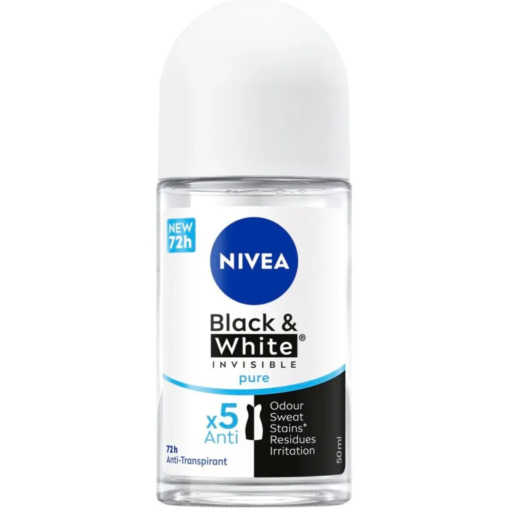 Nivea Deoroller>Black & White Invisible Pure Antitranspirant Roller